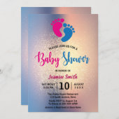 中性モダングリッターベビーシャワー 招待状 (正面/裏面)