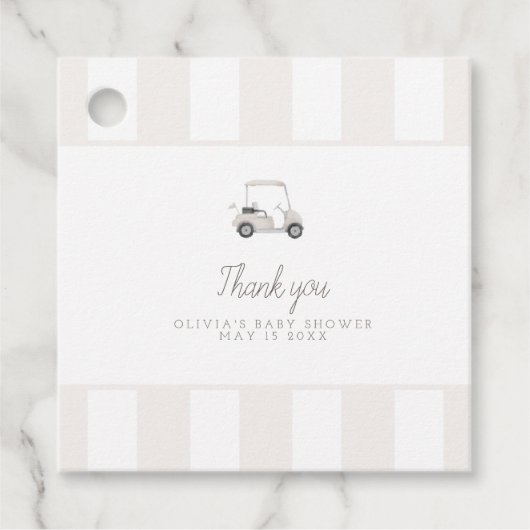 中性モダンゴルフカートメッセージカード フェイバータグ (正面)