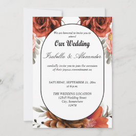 中性モダンフローラ素朴乾エレガント杯 招待状