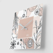 中性モダンボホブラウンエステティック スクエア壁時計 (傾斜)