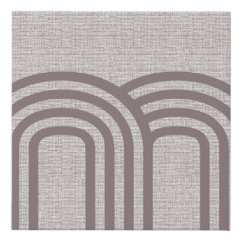 中性モダンリネンモノグラム模様 フェイクキャンバスプリント