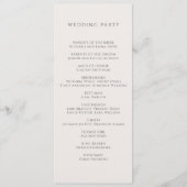 中性モダン植物学結婚式 プログラム (裏面)