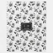 中性モダン植物毛布名前をカスタムする フリースブランケット (正面)