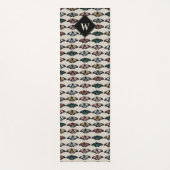 中性モダン蝶ガーデンパターンモノグラム ヨガマット (正面)