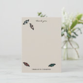 中性モダン蝶ガーデンパターン サンキューカード (スタンド正面)