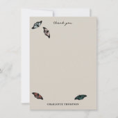 中性モダン蝶ガーデンパターン サンキューカード (正面)