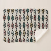 中性モダン蝶ガーデンパターン シェルパブランケット (正面(横))