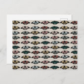 中性モダン蝶ガーデンパターン シーズンポストカード (正面/裏面)