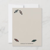 中性モダン蝶ガーデンパターン ノートカード (正面)