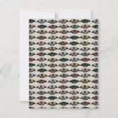 中性モダン蝶ガーデンパターン ノートカード (裏面)