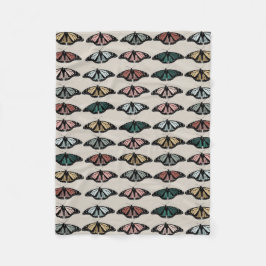 中性モダン蝶ガーデンパターン フリースブランケット