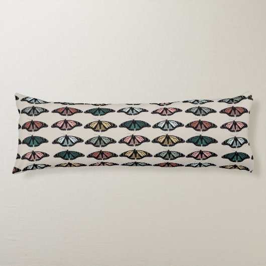 中性モダン蝶ガーデンパターン ボディピロー (正面)