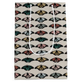 中性モダン蝶ガーデンパターン ミディアムペーパーバッグ (裏面)