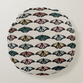 中性モダン蝶ガーデンパターン ラウンドクッション