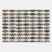 中性モダン蝶ガーデンパターン ラッピングペーパーシート (正面)