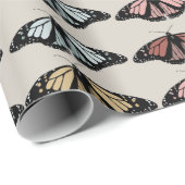 中性モダン蝶ガーデンパターン ラッピングペーパー (ロールコーナー)