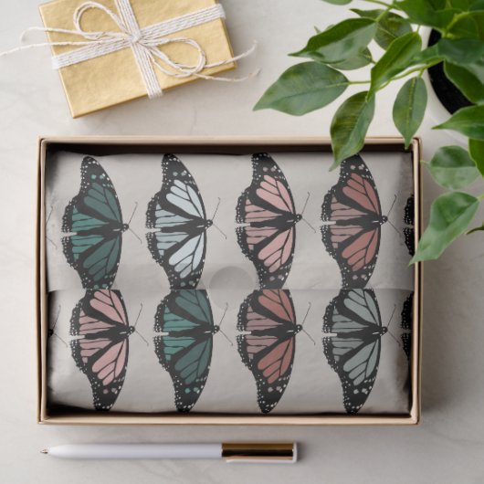 中性モダン蝶ガーデンパターン 薄葉紙 (ギフト)