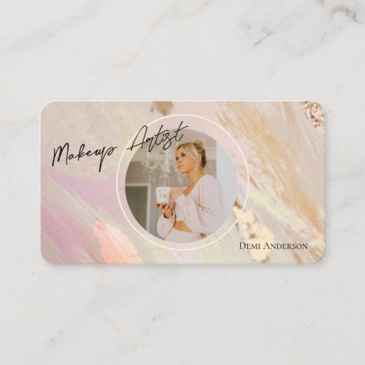 中性モダン赤面 |メイクアップアーティストの名刺 名刺 (正面)