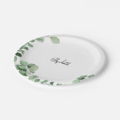 中性ユーカリパーソナライズされたシャワー紙プレート ペーパープレート (アングル)