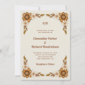 中性レトロ花 | 結婚s 招待状 (正面)