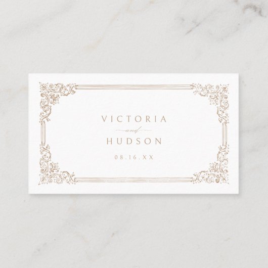 中性ヴィンテージエレガントQRコードWebサイトカード プレイスカード (裏面)