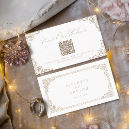 中性ヴィンテージエレガントQRコードWebサイトカード プレイスカード