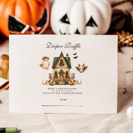 中性不気味コテージおむつラッフル エンクロージャーカード