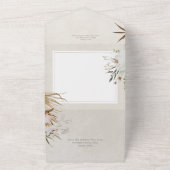 中性乾燥ボホフローラフレームクリー結婚ム オールインワン招待状 (外側)