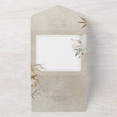中性乾燥BohoフローラフレームSage QRコード オールインワン招待状 (外側)