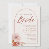 中性及びミュートされたピンクのフローラシャワー花嫁 招待状 (正面)