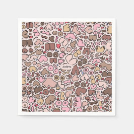 中性女性の乳房パッテン スタンダードカクテルナプキン