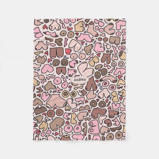 中性女性の乳房パッテン フリースブランケット (正面)