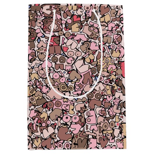 中性女性の乳房パッテン ミディアムペーパーバッグ (正面)