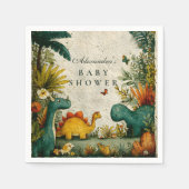 中性恐竜ベビーシャワー スタンダードカクテルナプキン (正面)