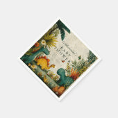 中性恐竜ベビーシャワー スタンダードカクテルナプキン (角)