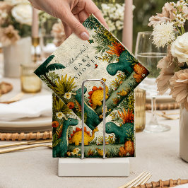 中性恐竜ベビーシャワー スタンダードカクテルナプキン