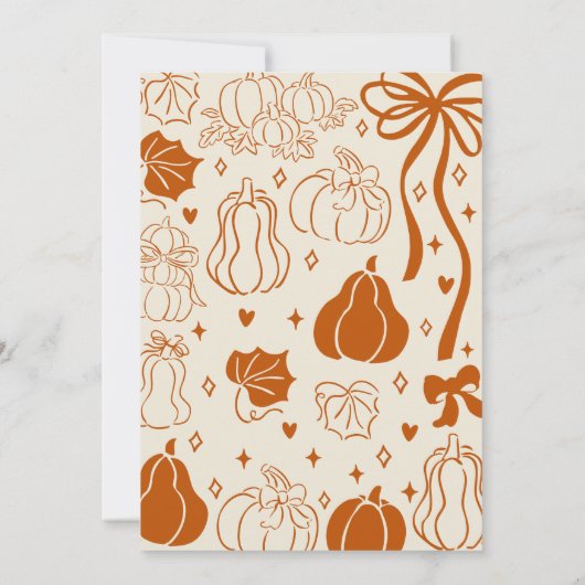 中性手描き秋カボチャ赤ちゃんシャワー 招待状 (裏面)