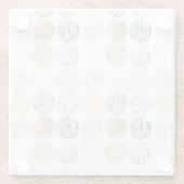 中性抽象芸術円パターン ガラスコースター (裏面)