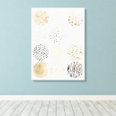 中性抽象芸術円パターン キャンバスプリント (インサイチュ (ウッドフロア))
