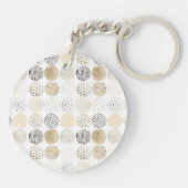 中性抽象芸術円パターン キーホルダー (裏面)