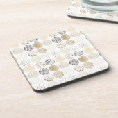 中性抽象芸術円パターン コースター (左側)