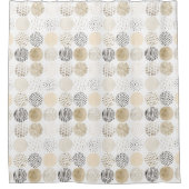 中性抽象芸術円パターン シャワーカーテン (正面)