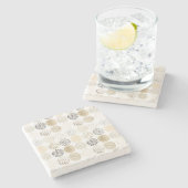 中性抽象芸術円パターン ストーンコースター (横)