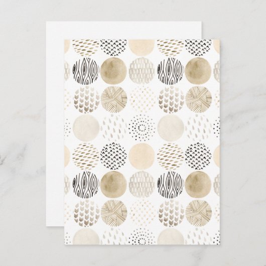 中性抽象芸術円パターン ポストカード (正面/裏面)