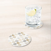 中性抽象芸術円パターン ラウンドペーパーコースター (インサイチュ)