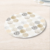 中性抽象芸術円パターン ラウンドペーパーコースター (アングル)