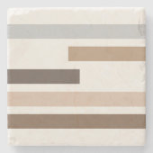 中性抽象芸術幾何ストライプ図形アートパターン ストーンコースター (正面)