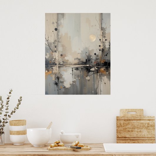 中性抽象芸術自然ポスター | 魂に富む芸術 ポスター (キッチン)