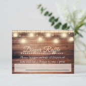 中性木製ベビーシャワーおむつラッフルチケットカード 招待状 (スタンド正面)