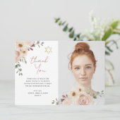 中性水かわいらし色フローラバルミツワー写真 サンキューカード (スタンド正面)